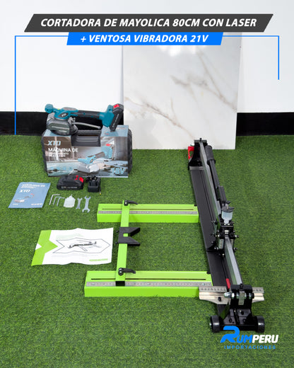 Cortadora De Mayólica 80CM Con laser + Ventosa Vibradora 21V