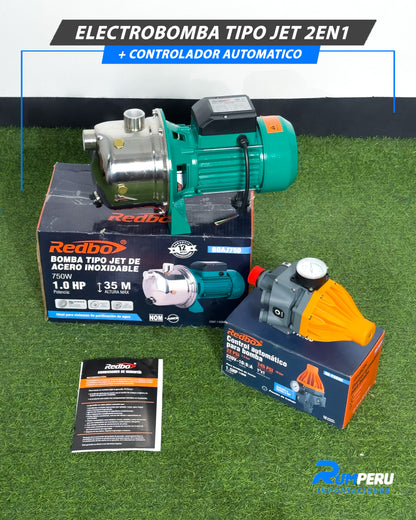 Electrobomba Tipo Jet 2EN1 + (Controlador Automático)