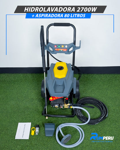 Hidrolavadora 2700W + Aspiradora 80 Litros