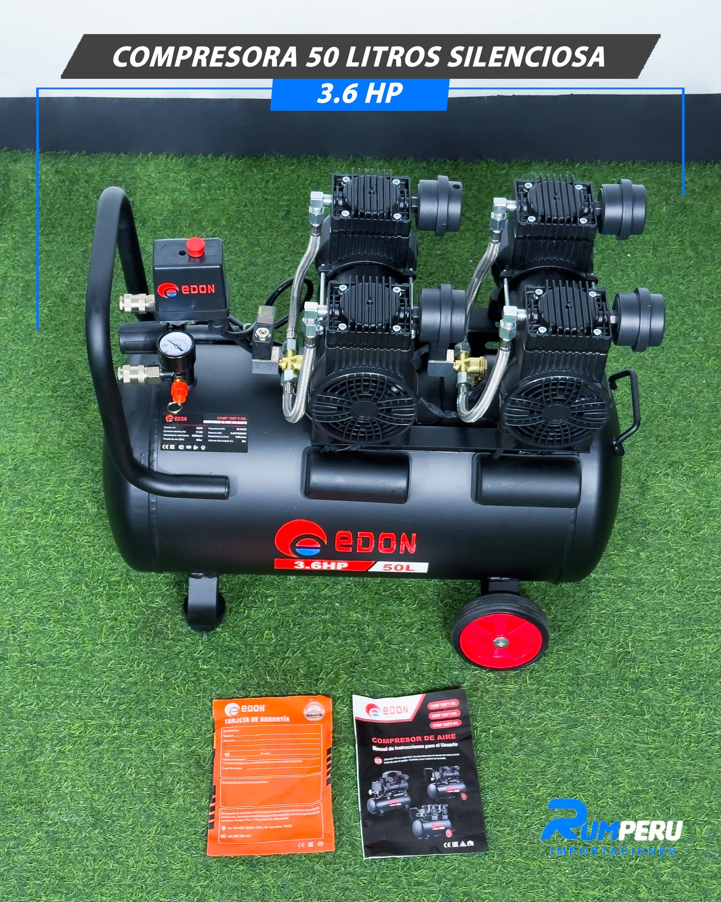Compresora 50 Litros Silenciosa 3.6 HP