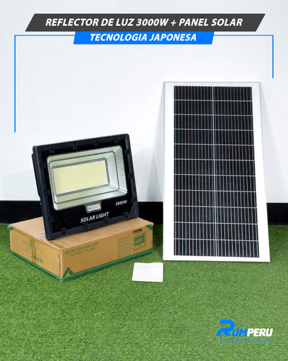 Reflector De Luz 3000W + Panel Solar Tecnología japonesa