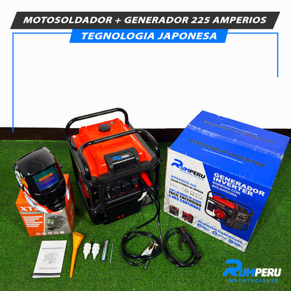 Motosoldador + Generador 225 Amp (Tecnología Japonesa)