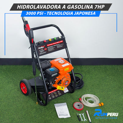 Hidrolavadora a gasolina 7 HP 3000 PSI tecnología japonesa