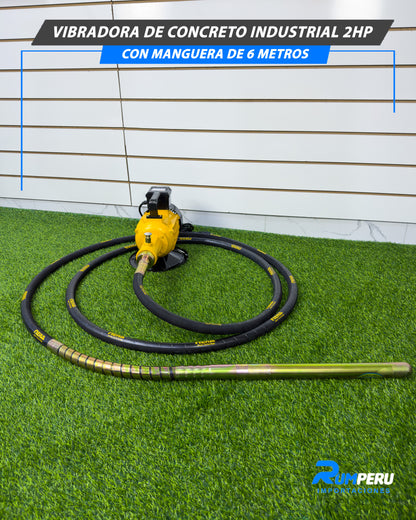 Vibradora De Concreto Industrial 2HP Con Manguera De 6 Metros