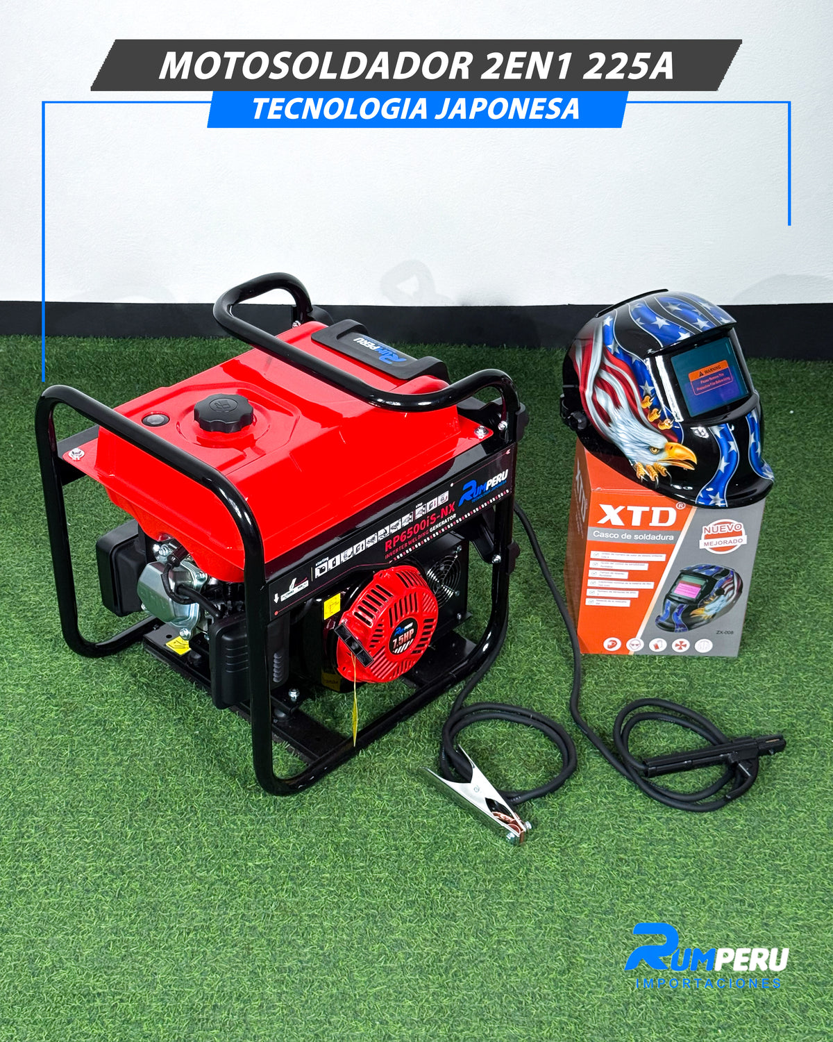 Motosoldador + Generador 225 Amp (Tecnología Japonesa)