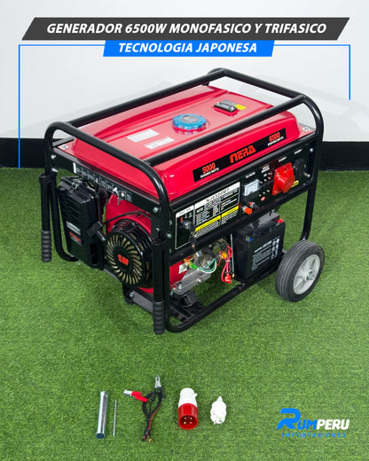 Generador 6500 watts monofásico y trifásico tecnología japonesa