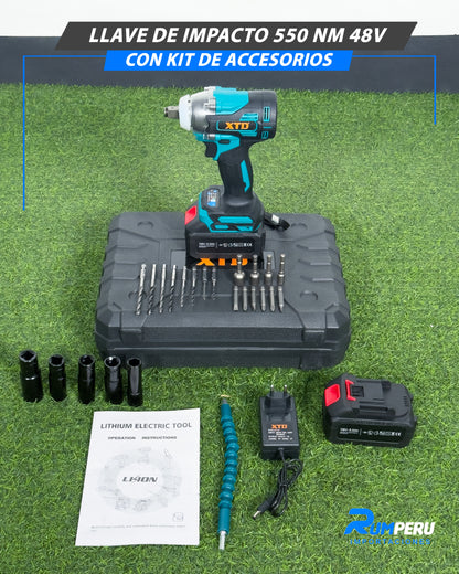 Llave de Impacto 550 NM 48V con Kit de Accesorios