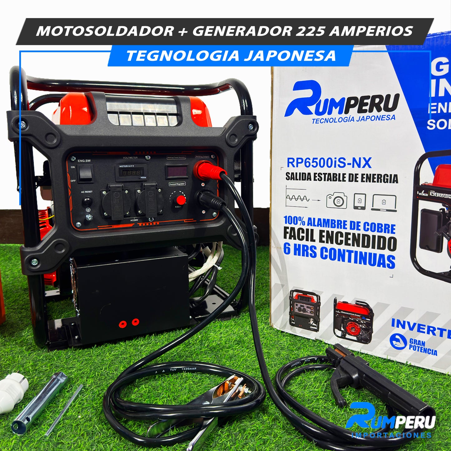 Motosoldador + Generador 225 Amp (Tecnología Japonesa)