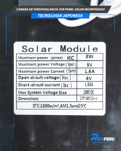 Cámara De Videovigilancia Con Panel Solar Incorporado Tecnología