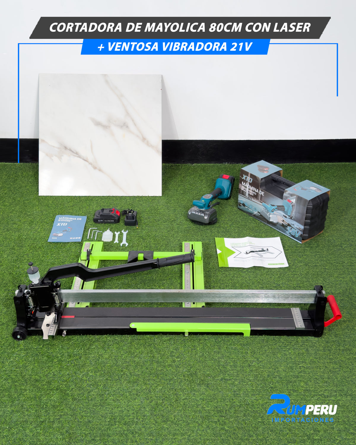 Cortadora De Mayólica 80CM Con laser + Ventosa Vibradora 21V