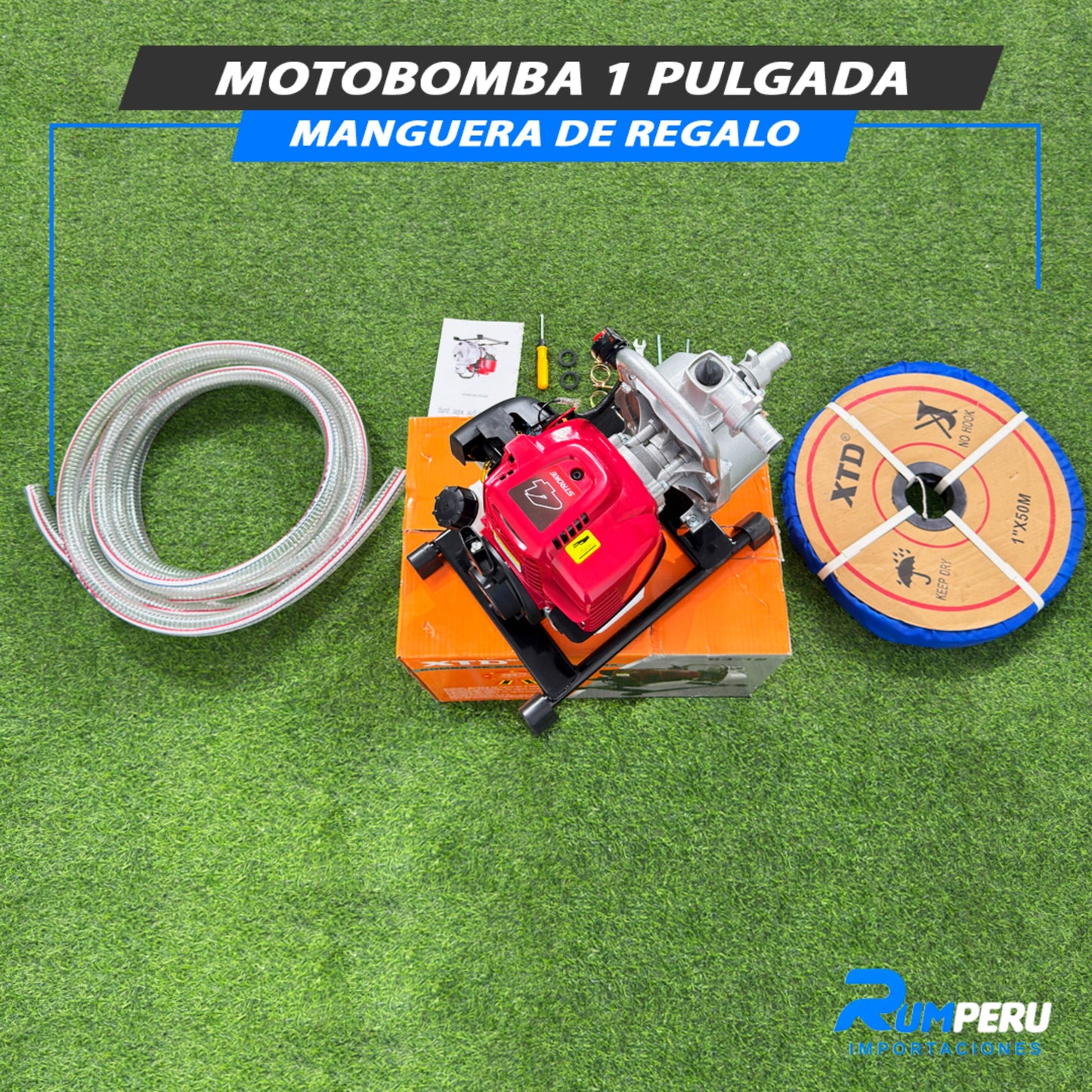 Motobomba 1 Pulgada Con Manguera De Regalo
