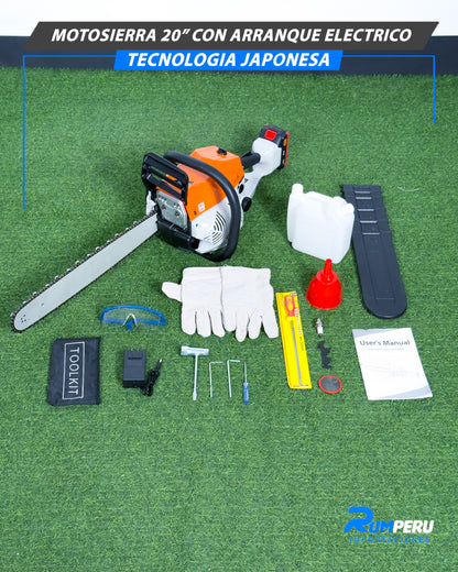 Motosierra 20P Con Arranque Eléctrico (Tecnología Japonesa)