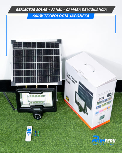 Reflector Solar + Panel + Cámara De Vigilancia 600W Tecnología Japonesa