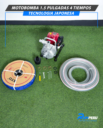 Motobomba 1.5 Pulgadas 4 Tiempos (Tecnología Japonesa)