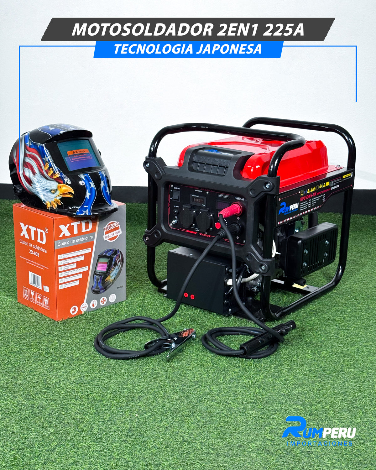 Motosoldador + Generador 225 Amp (Tecnología Japonesa)