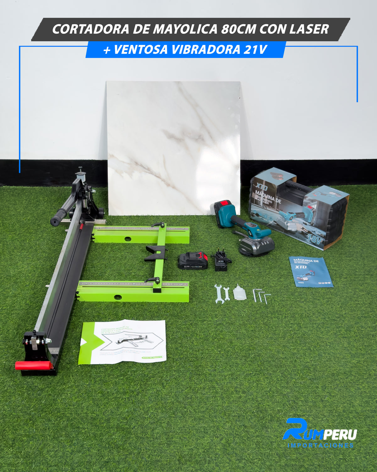 Cortadora De Mayólica 80CM Con laser + Ventosa Vibradora 21V
