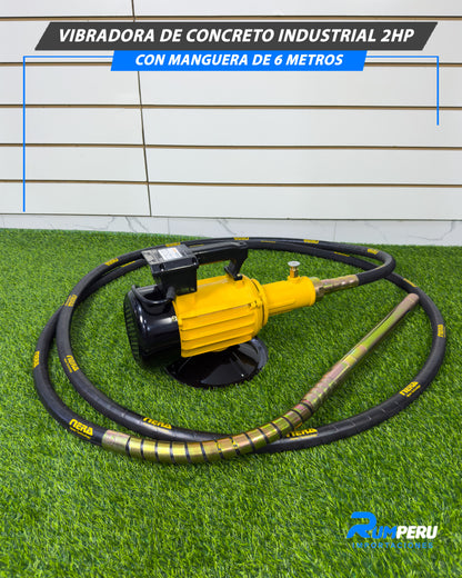 Vibradora De Concreto Industrial 2HP Con Manguera De 6 Metros