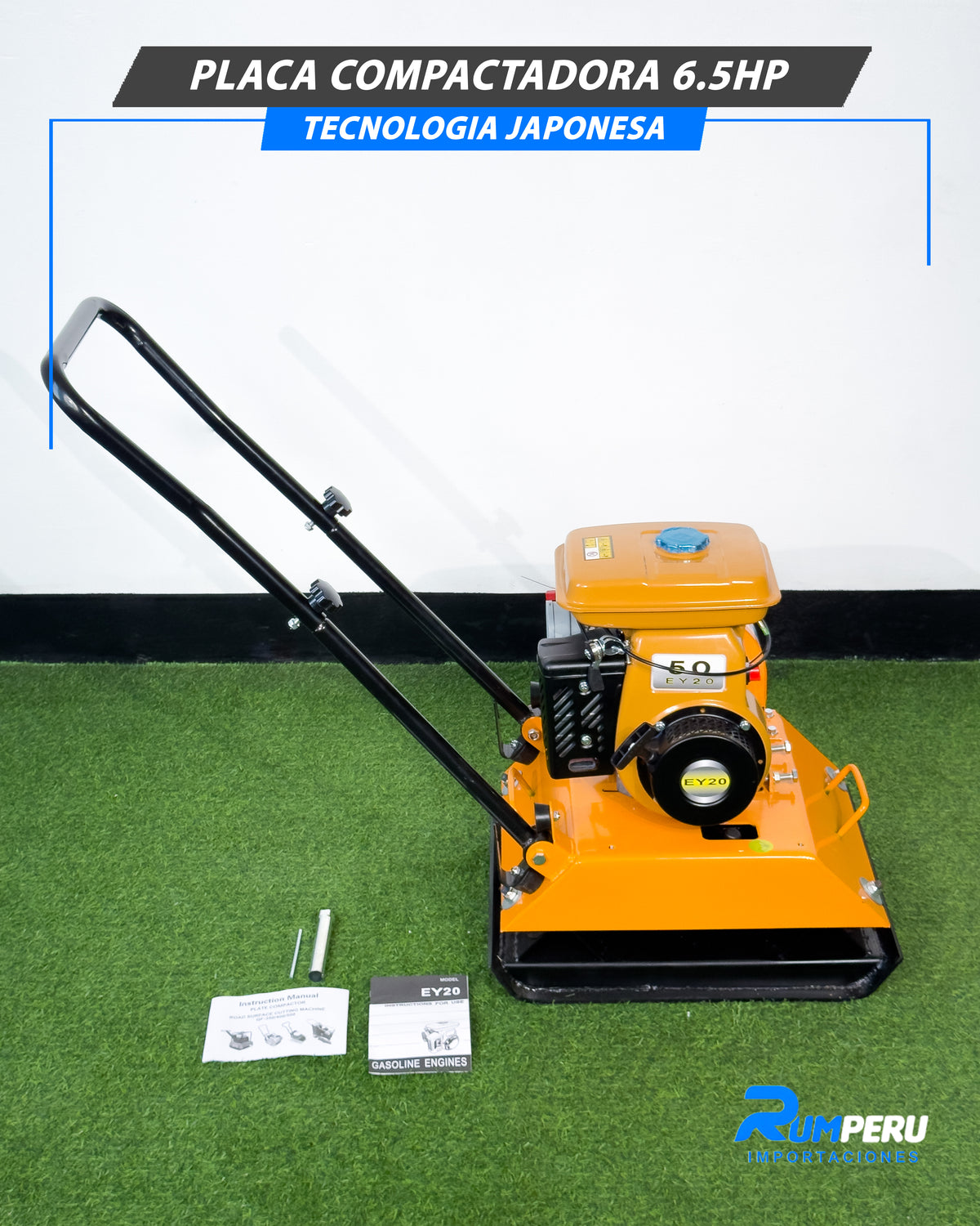 ¡Placa Compactadora 6.5 HP – Tecnología Japonesa!