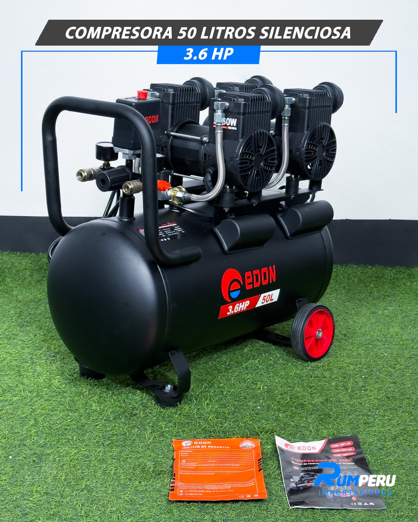 Compresora 50 Litros Silenciosa 3.6 HP