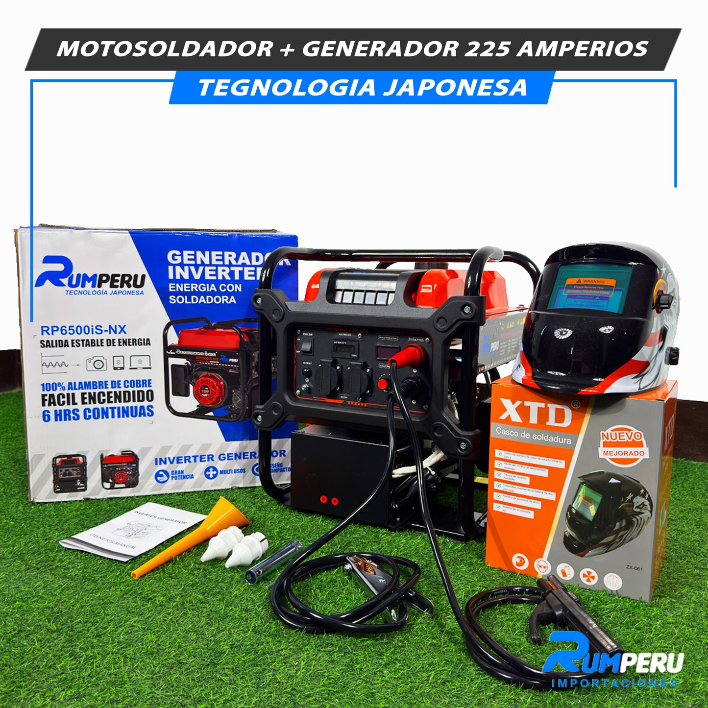 Motosoldador + Generador 225 Amp (Tecnología Japonesa)