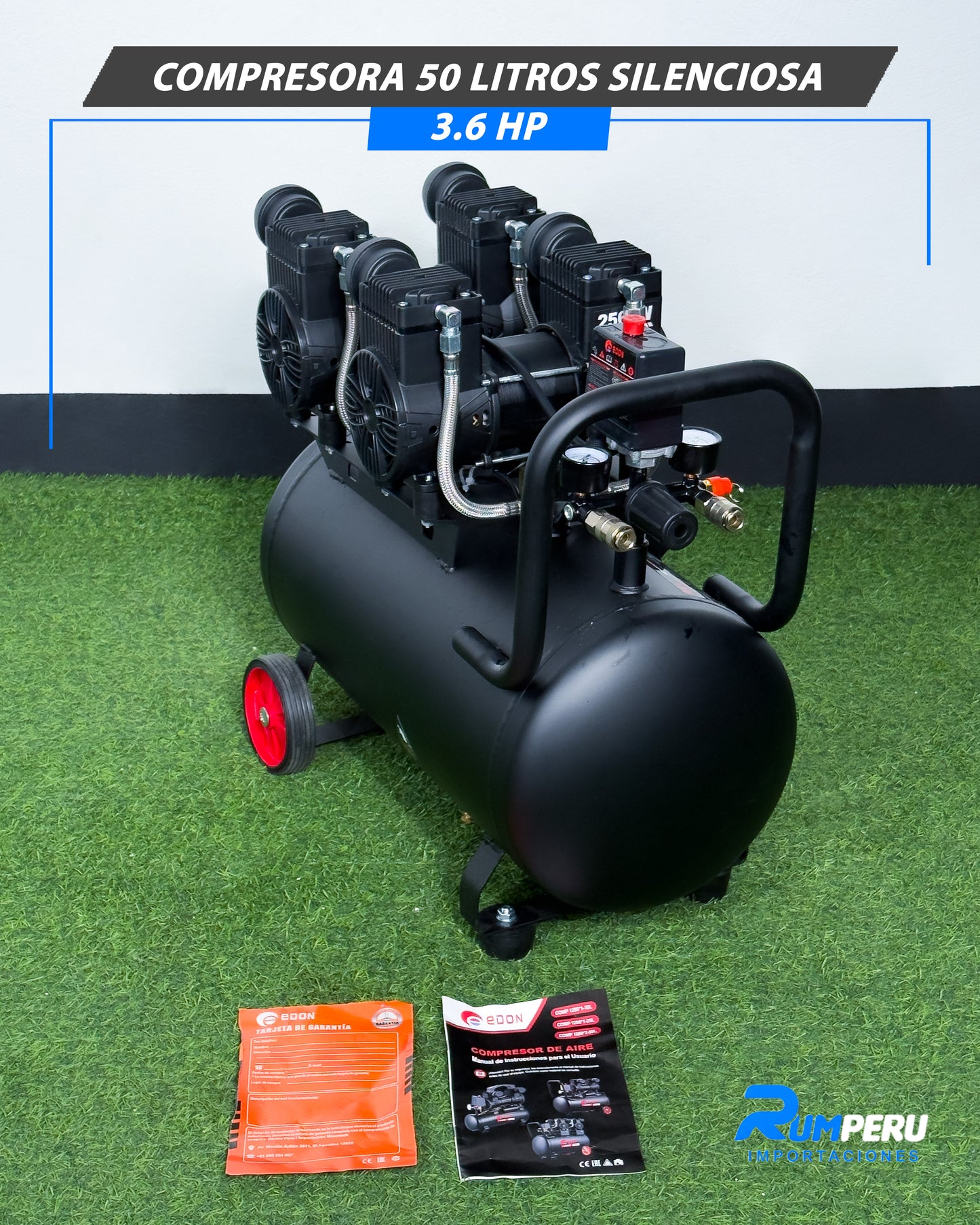 Compresora 50 Litros Silenciosa 3.6 HP