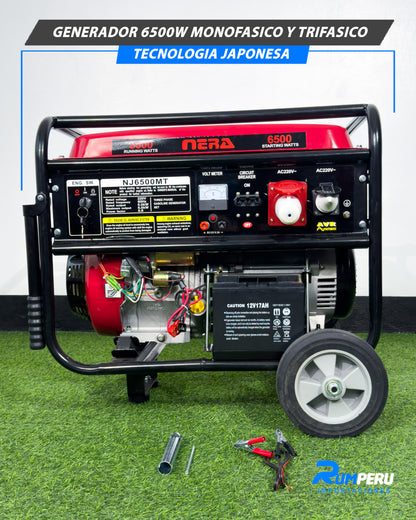 Generador 6500 watts monofásico y trifásico tecnología japonesa