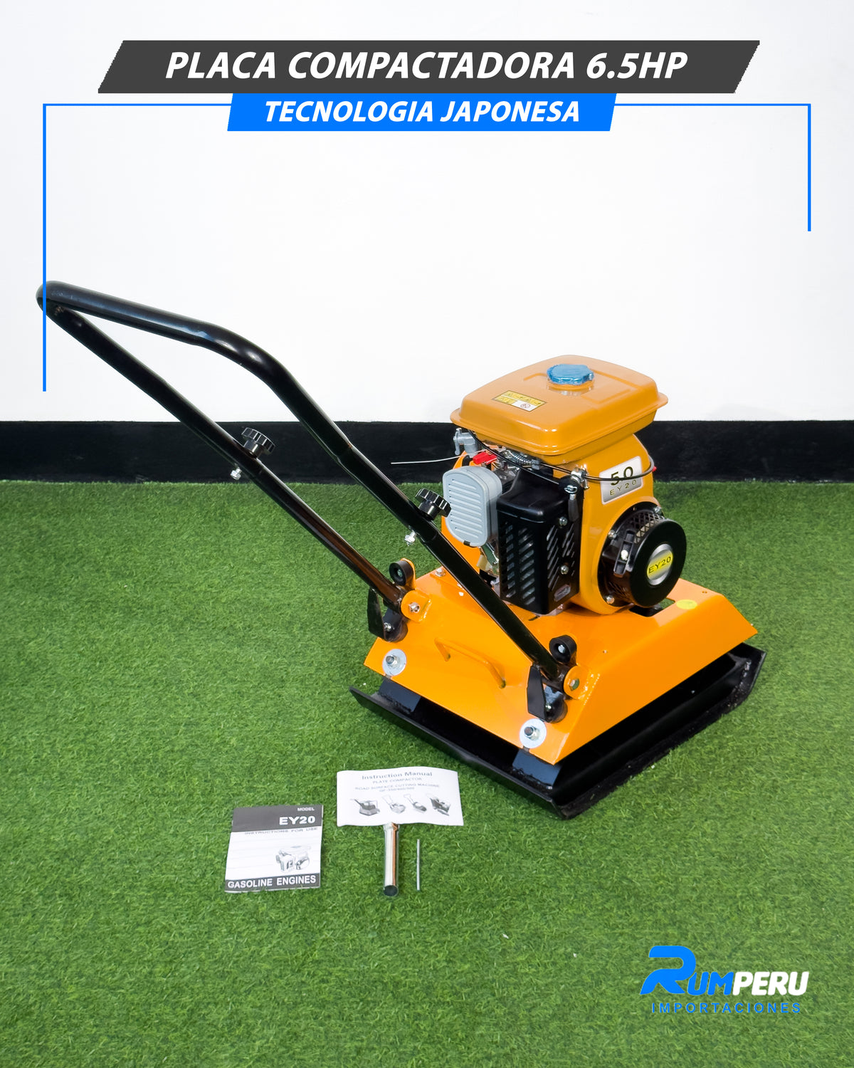 ¡Placa Compactadora 6.5 HP – Tecnología Japonesa!