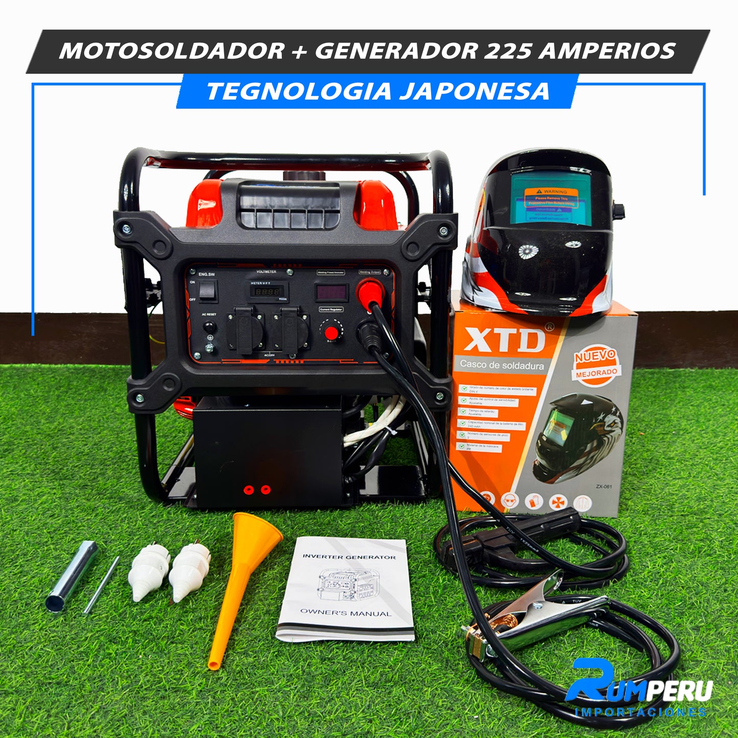 Motosoldador + Generador 225 Amp (Tecnología Japonesa)