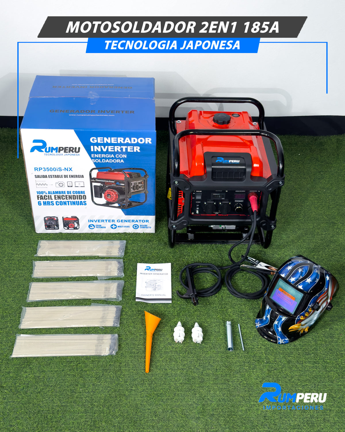 Motosoldador + Generador 185 Amperios (Tecnología Japonesa)