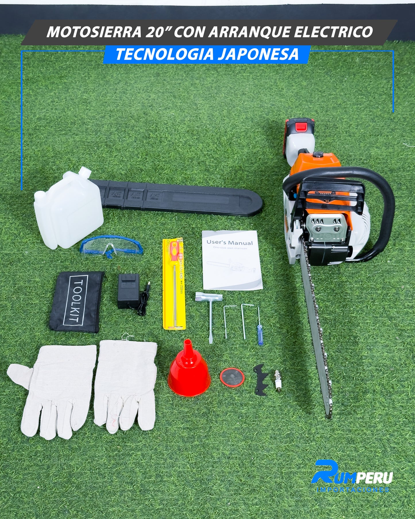 Motosierra 20P Con Arranque Eléctrico (Tecnología Japonesa)
