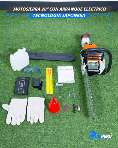 Motosierra 20P Con Arranque Eléctrico (Tecnología Japonesa)