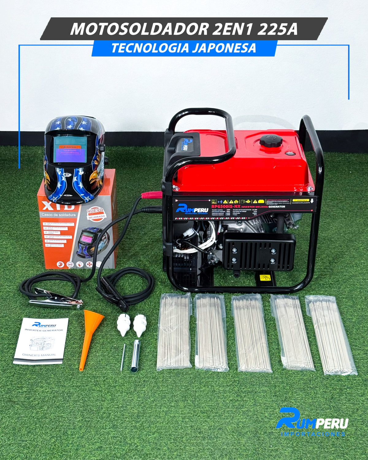 Motosoldador + Generador 225 Amp (Tecnología Japonesa)