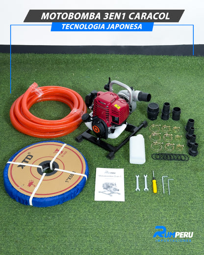 Motobomba 3 En 1 Caracol (Tecnología Japonesa)