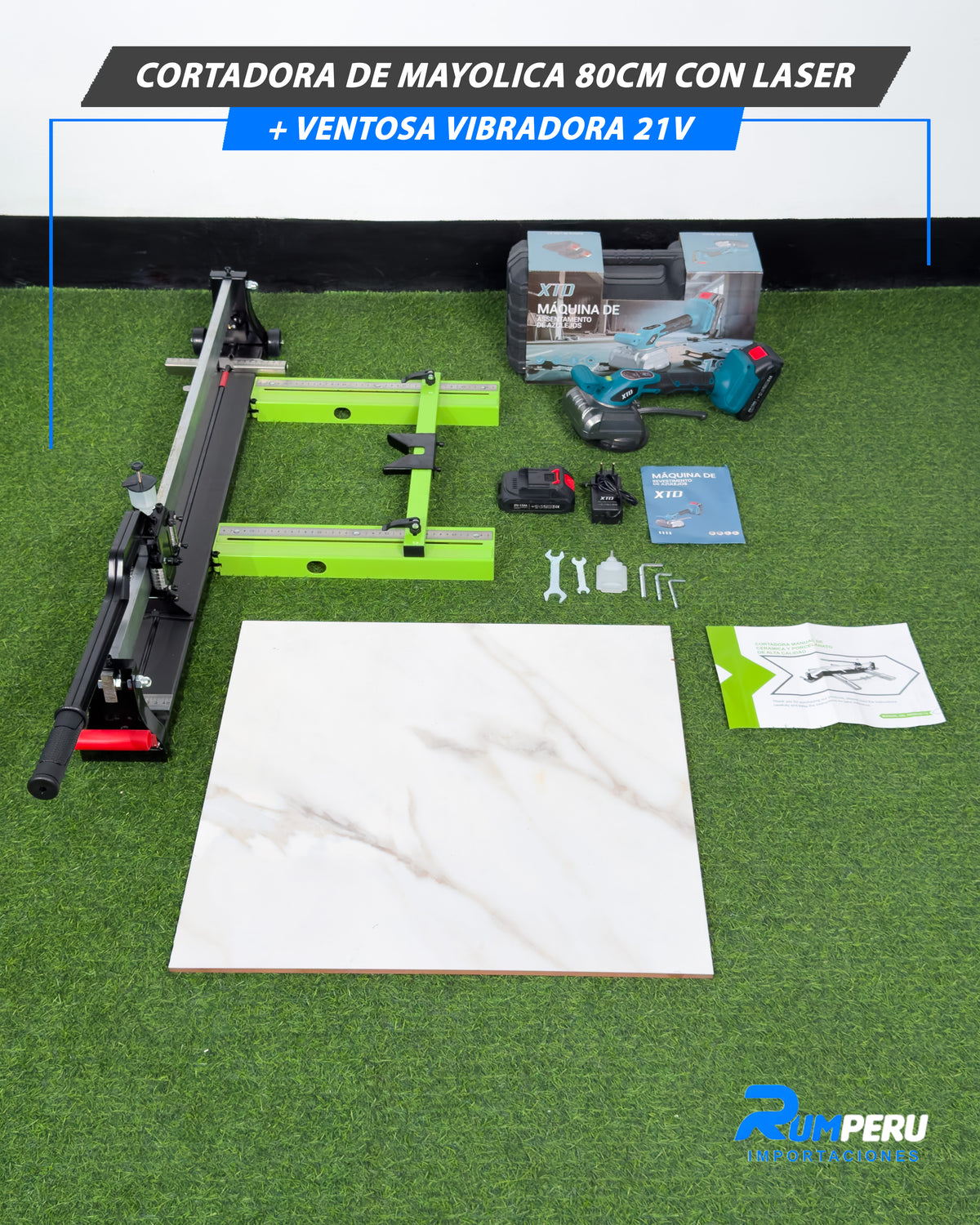Cortadora De Mayólica 80CM Con laser + Ventosa Vibradora 21V