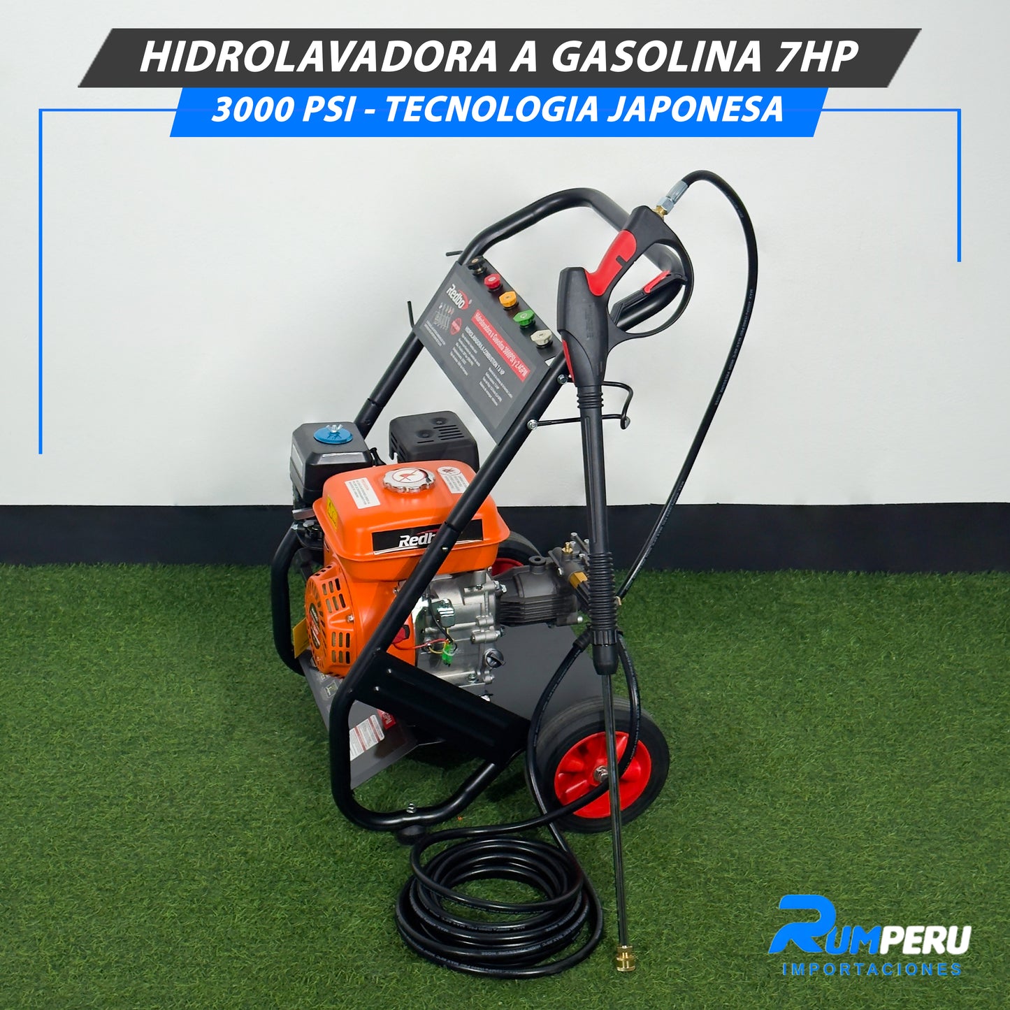 Hidrolavadora a gasolina 7 HP 3000 PSI tecnología japonesa