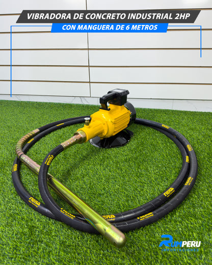 Vibradora De Concreto Industrial 2HP Con Manguera De 6 Metros