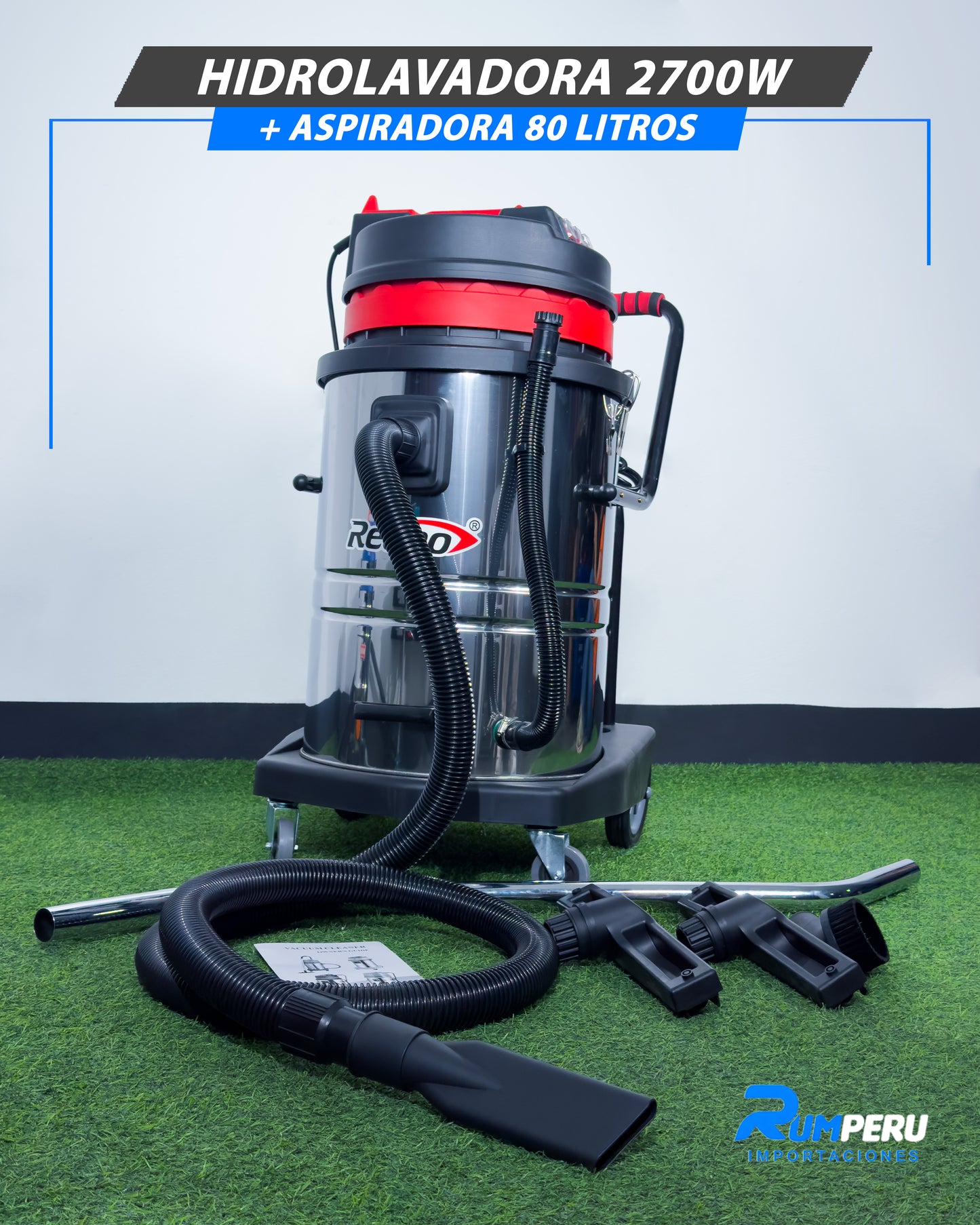 Hidrolavadora 2700W + Aspiradora 80 Litros