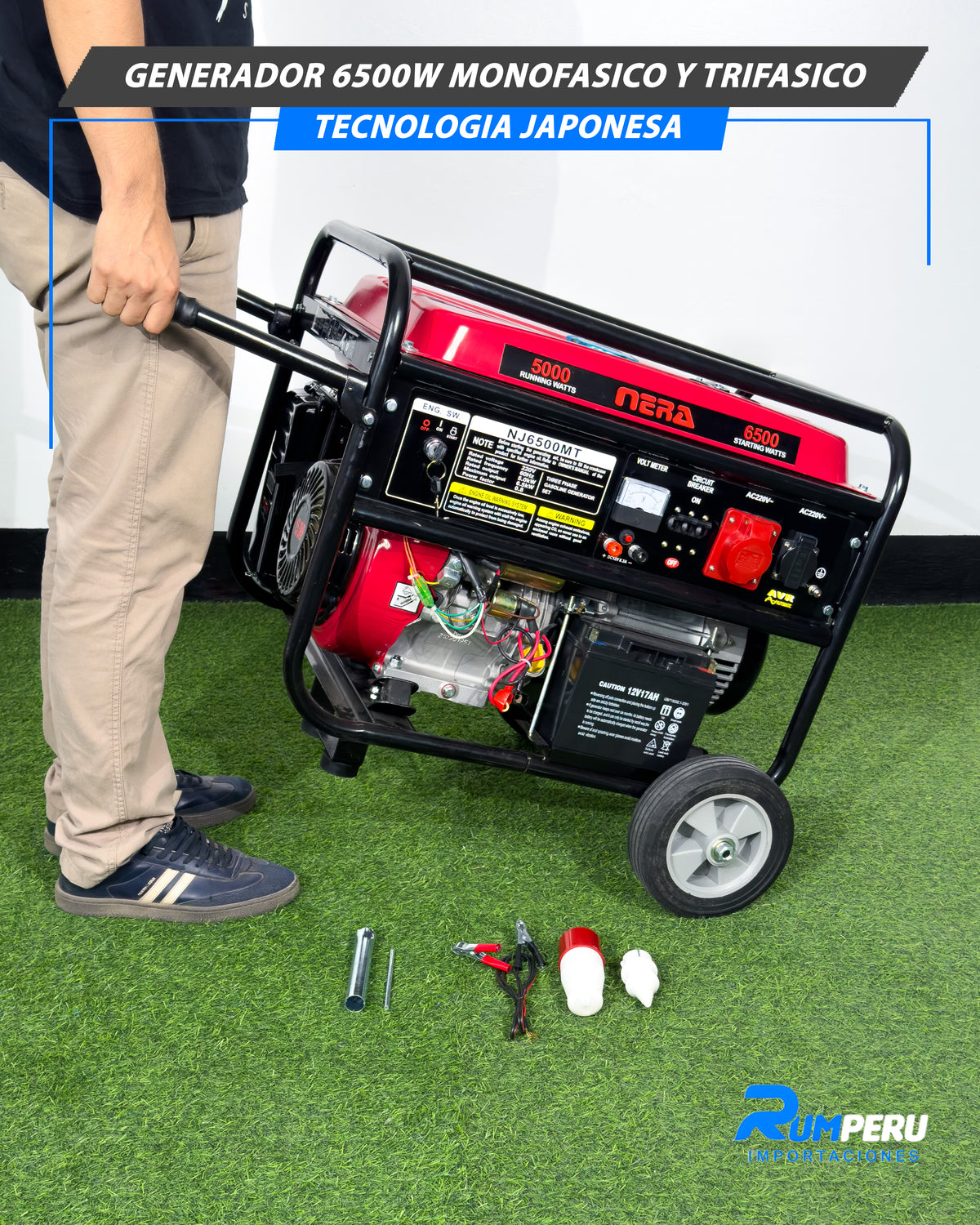 Generador 6500 watts monofásico y trifásico tecnología japonesa