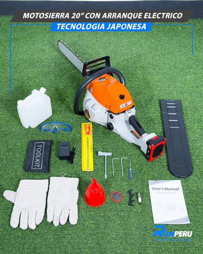 Motosierra 20P Con Arranque Eléctrico (Tecnología Japonesa)