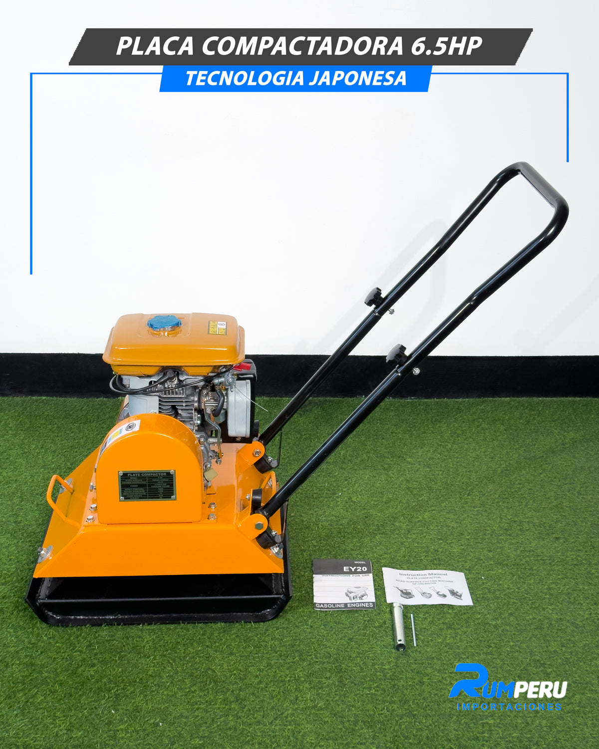 ¡Placa Compactadora 6.5 HP – Tecnología Japonesa!