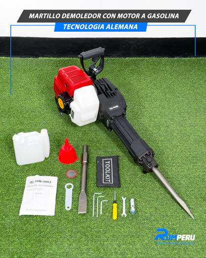 Martillo Demoledor con Motor a Gasolina Tecnología Alemana