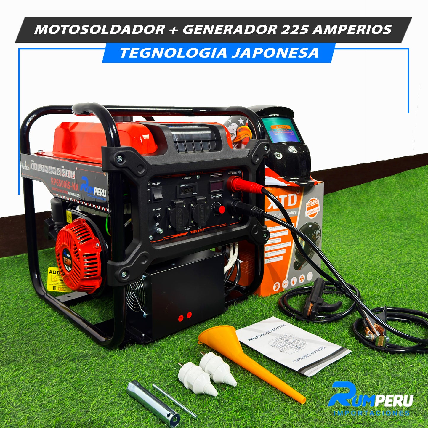 Motosoldador + Generador 225 Amp (Tecnología Japonesa)