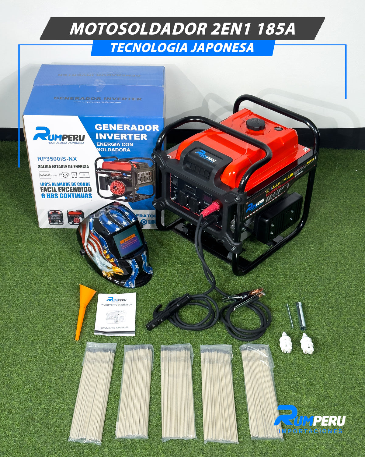 Motosoldador + Generador 185 Amperios (Tecnología Japonesa)