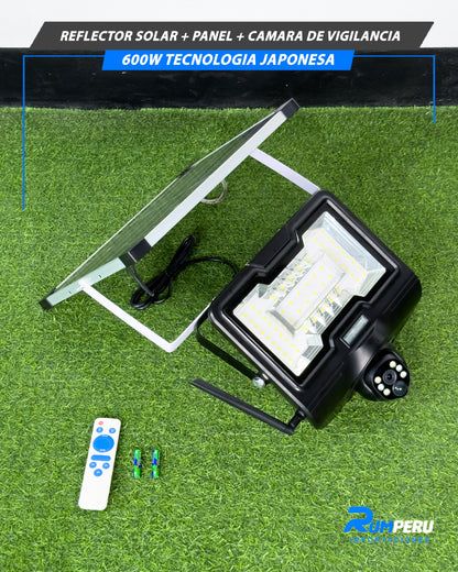 Reflector Solar + Panel + Cámara De Vigilancia 600W Tecnología Japonesa