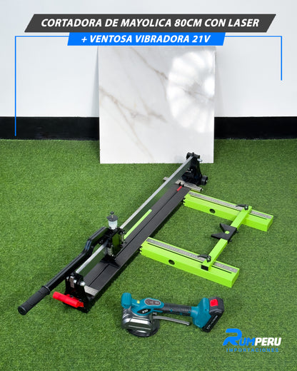 Cortadora De Mayólica 80CM Con laser + Ventosa Vibradora 21V