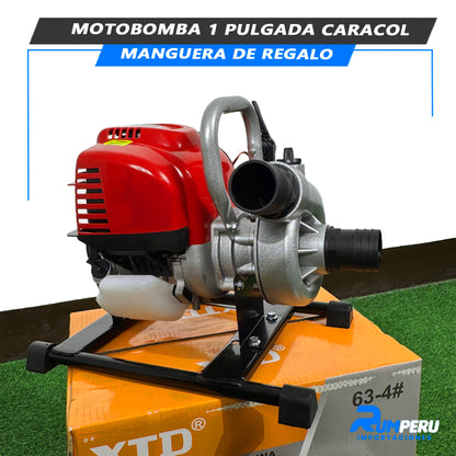 Motobomba 1 Pulgada Modelo Caracol Con Maguera De Regalo