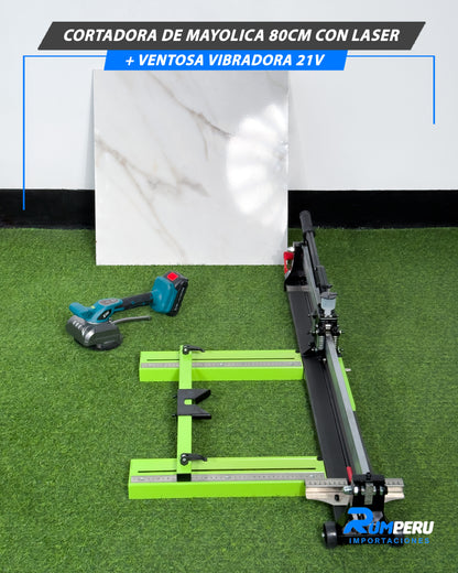 Cortadora De Mayólica 80CM Con laser + Ventosa Vibradora 21V