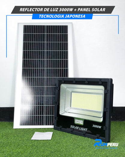 Reflector De Luz 3000W + Panel Solar Tecnología japonesa
