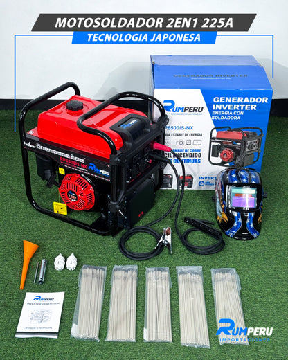 Motosoldador + Generador 225 Amp (Tecnología Japonesa)