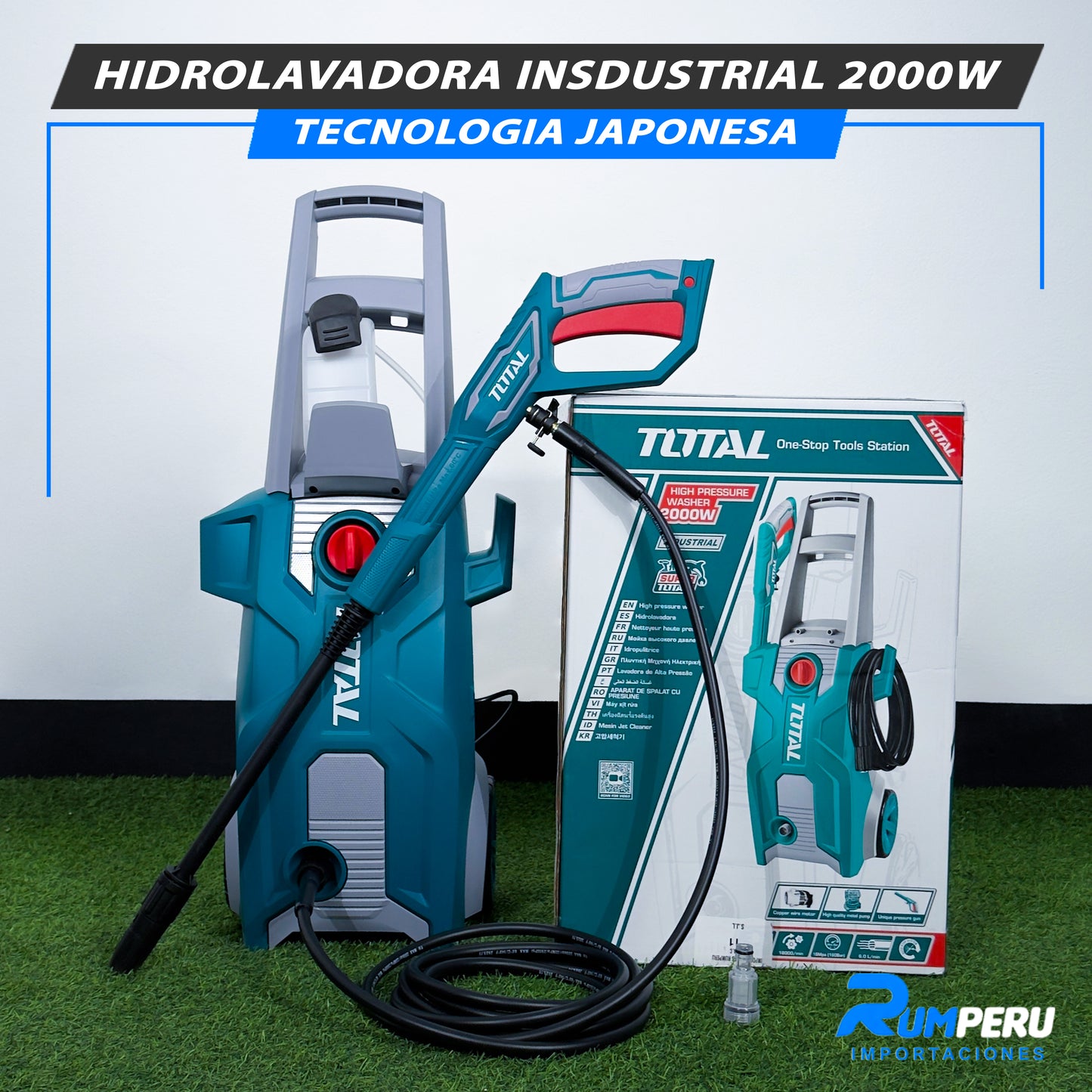 Hidrolavadora Industrial 2000W (Tecnología Japonesa)